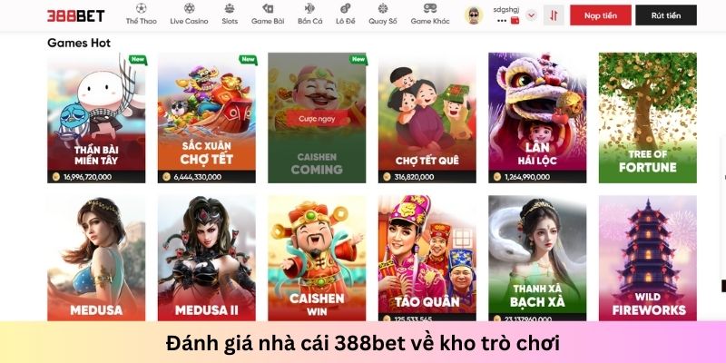 Kho trò chơi mà nhà cái đang sở hữu đa dạng với nhiều thể loại khác nhau