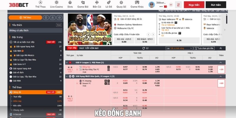 Kèo đồng banh là kèo bóng đá trực tuyến quen thuộc với nhiều người