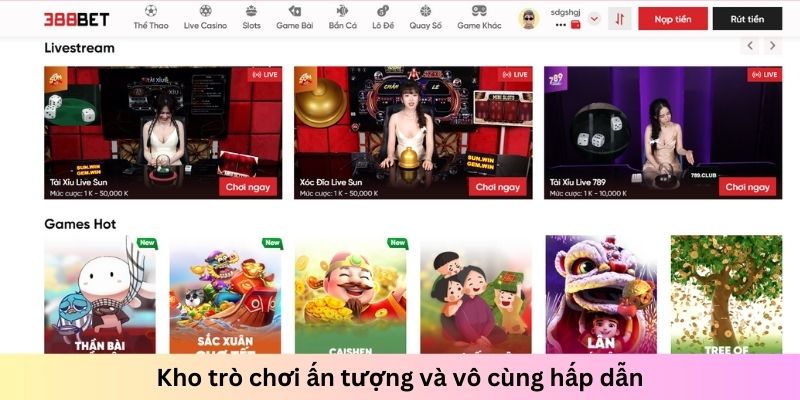 Kho trò chơi đa dạng và vô cùng ấn tượng đang đợi hội viên khám phá