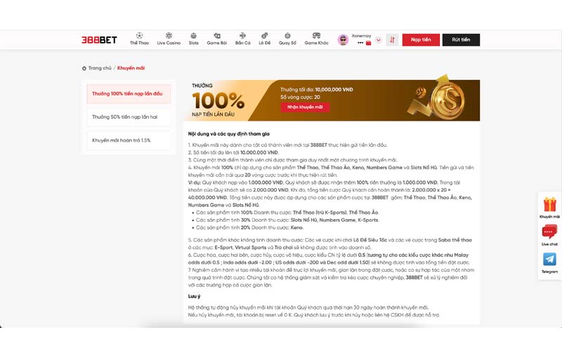 khuyến mãi 388bet