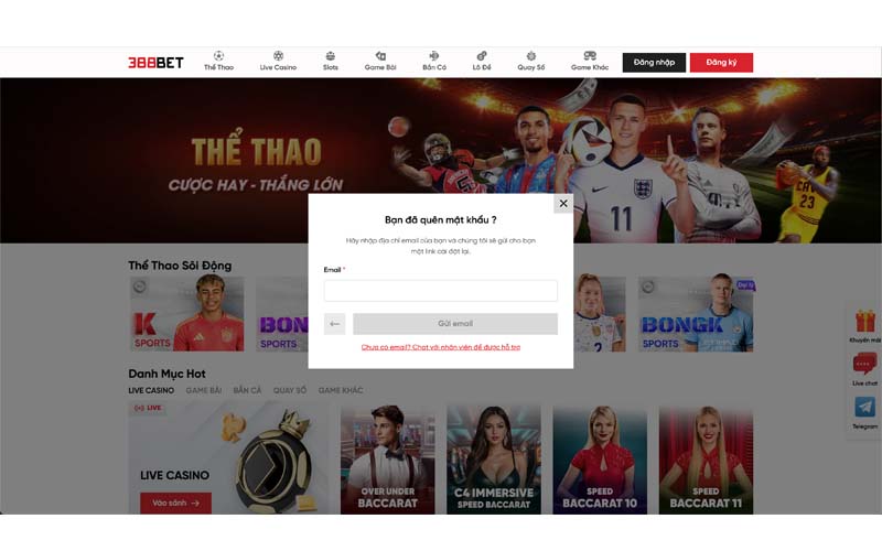 quên mật khẩu 388bet